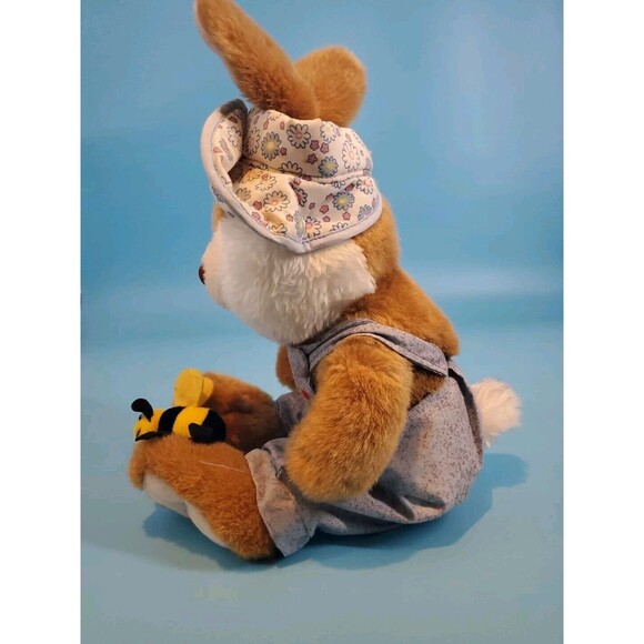 Vintage GOFFA 15" Sitting Bunny Rabbit & Honey Bee Embroidered Plush Stuffed - Picture 7 of 16